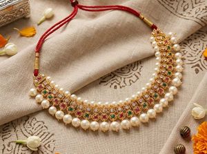Elegant Pearl and Stone Necklace