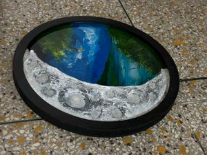 Unique Moon &amp; Waterfall Diorama