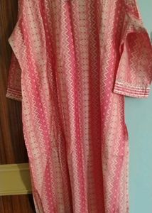 Pink Chevron Print Kurta