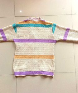 Soft Cozy Knit Cardigan with Striped Pattern