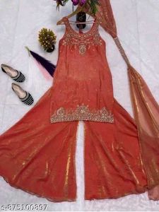 Elegant Teal Embroidered Sharara Set