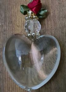 Glass HEART with Flowers
