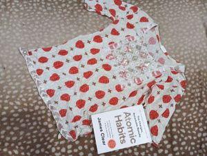 White Kurta with Red Leaf Print