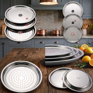 Set of 3 Stainless Steel Thali Plates