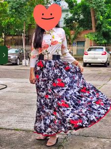 Floral Print Maxi Skirt