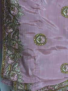 Elegant Pink Embroidered Saree