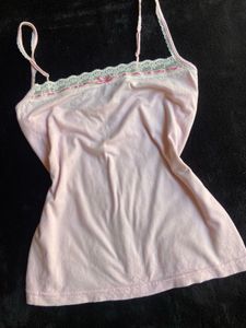 Light Pink Lace Trim Cami Top