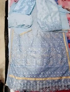 pakistani Blue Embroidered Suit