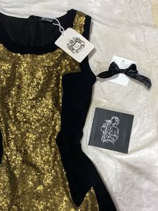 vintage sequins black dress