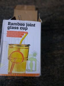 Bamboo Joint Glass Cup with Straw