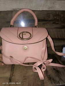 Blush Pink 'F' Logo Handle Bag