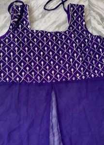 Elegant Purple Embroidered Gown