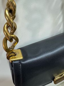Chic Black Shoulder Bag with Chain Strap