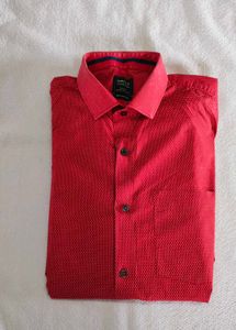 Men's Red Printed Full Sleeve Shirt