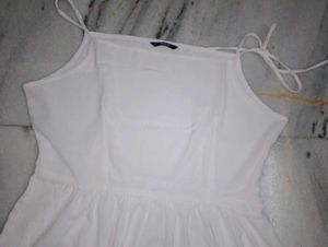 Classic White Sundress with Tie Shoulders