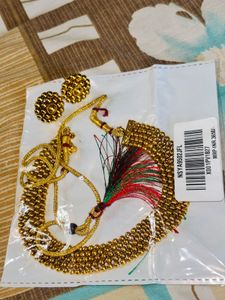 Golden Beaded Necklace and Earring Set