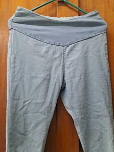 Silver straight Ankle length denim Jeggings