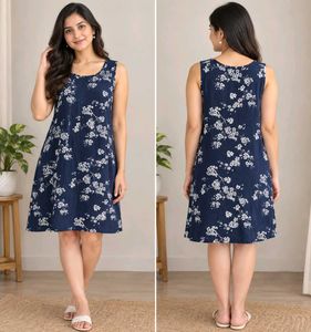 Emery rose(shein) Navy Floral Sleeveless Dress