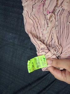 Vintage Dusty Pink Mesh Ruffle Wrap Mini Skirt