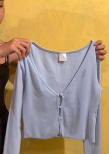 Cute Baby Blue Cardigan Top