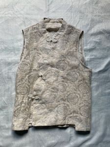 Cheongsam Sleeveless Vest with Floral Print