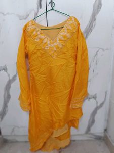 Silk Assymetrical Kurta Set