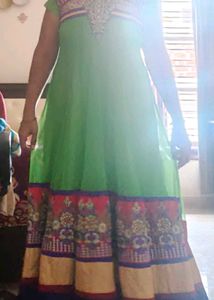 Green Embroidered Anarkali