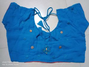 Beautiful Blue Embroidered Saree