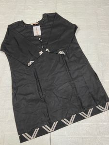 5XL Elegant Black &amp; White Kurta Set