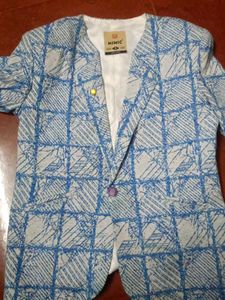 Stylish Blue Checked Blazer