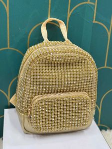 Sparkly Gold Rhinestone Backpack HIGH QUALITY