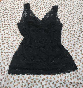 Elegant Black Lace Tank Top