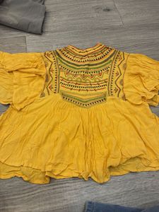 Boho Embroidered Yellow Top