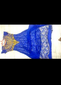 Double Layer Blue Anarkali Dress