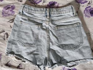 Distressed Denim Shorts