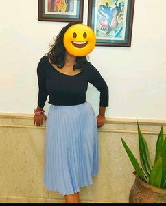 Stylish Pleated Midi Skirt