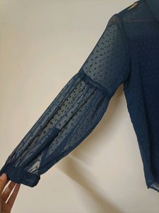 Top With Inner And Puff Sleeves