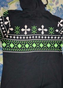 Patterned Black Hoodie