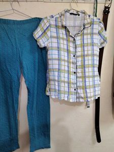 Casual Plaid Button-Up shirt and payjama