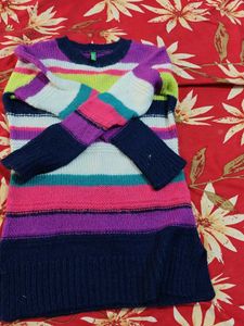 Striped Knit Sweater For 4-6 Years Baby