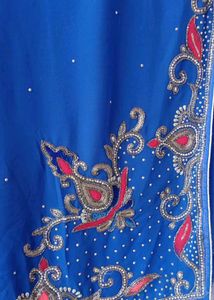 Royal Blue Embellished Saree