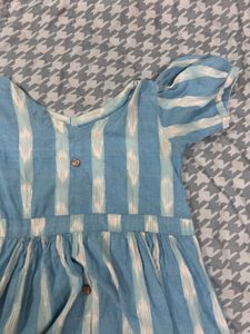 Blue Striped Midi Dress