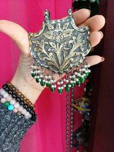 Brass thappa work Vintage style Necklace