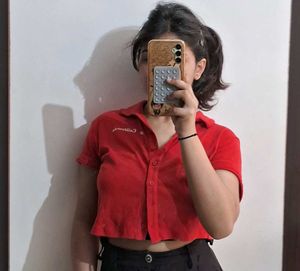 FOREVER 21 cropped red shirt