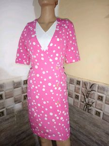 🔥Buy 1, Get 2 Free🔥 Pink Polka Dot Wrap Dress