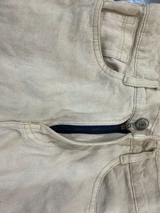 Cream Straight Leg Jeans