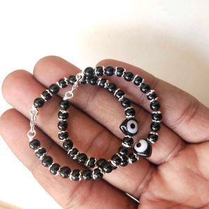Pure Silver & Black Crystals Evil Eye Baby Nazariy