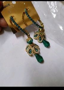 Party Wear Green Blue Jhumka