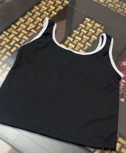Sleek Black Tank Top with White Trim