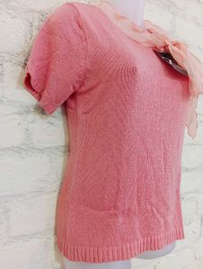 Pink Short Sleeve Knit Top